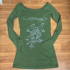 Ed Hardy by Christian Audigier Rhinestone Top